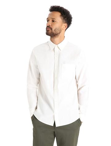 Pánské Long Sleeve Icebreaker Merino Berlin Shirt Bílé | CZ 1713LISH